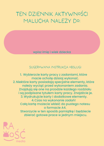 Przykładowa strona z e-booka Dziennik Aktywności Malucha