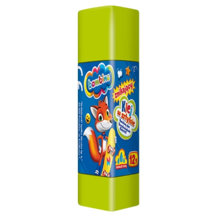 Klej znikający w sztyfcie Bambino, kolor obudowy zielony